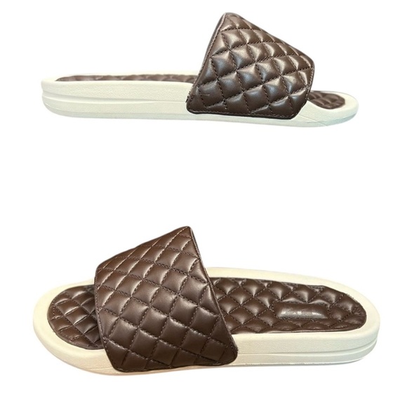 APL Lusso Slide Shoes Quilted Slip On Sandals Men’s Size 10 Chocolate/Pristine - Picture 6 of 16